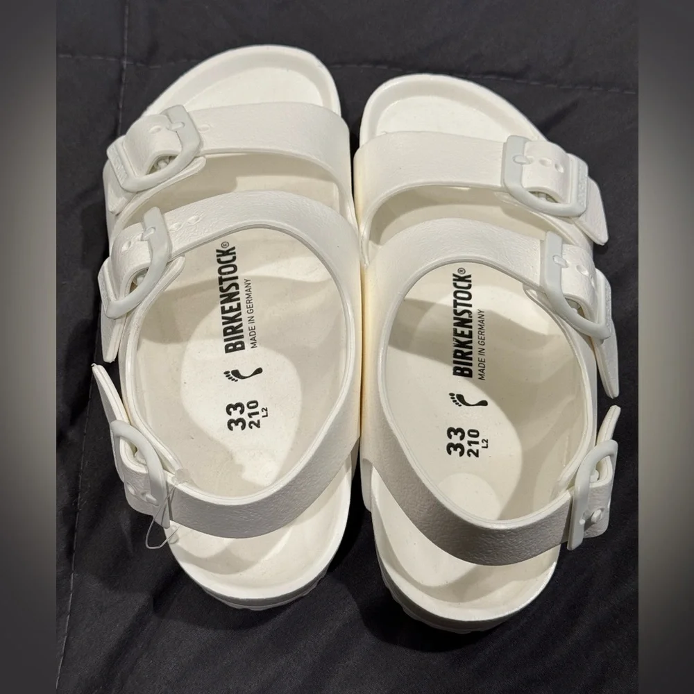Birkenstock sandals sz 33 white NWOB
